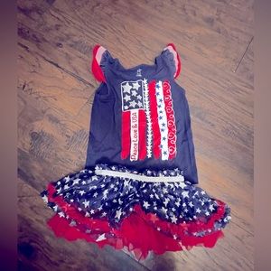 4th of july cute toddler girls top and tutu 4t